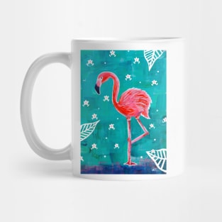 Neon Pink Tropical Flamingo Mug